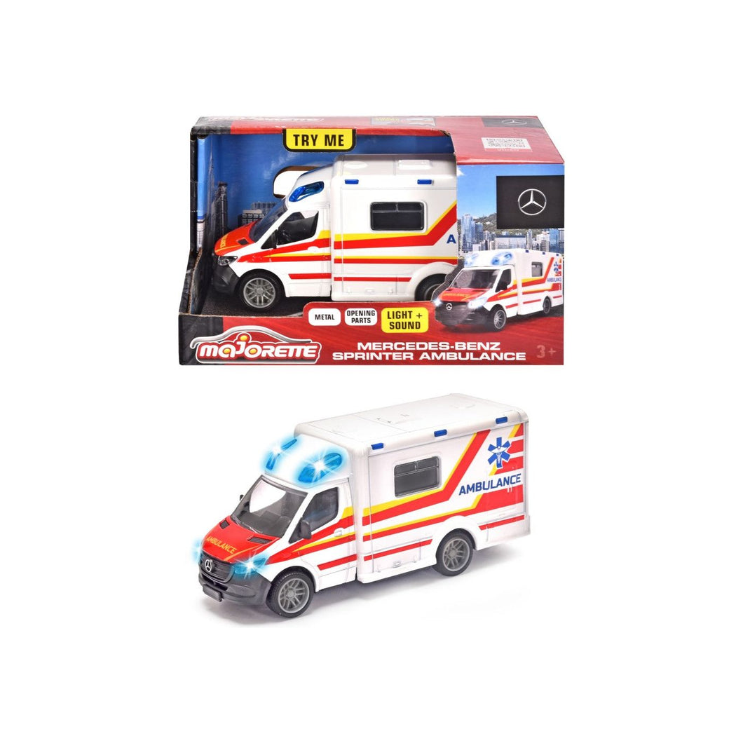 Majorette Ambulanta Mercedes Benz Sprinter cu Lumini si Sunete
