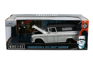 Jada Toys Set Masinuta 1957 Chevy Suburban si Figurina Frankenstein