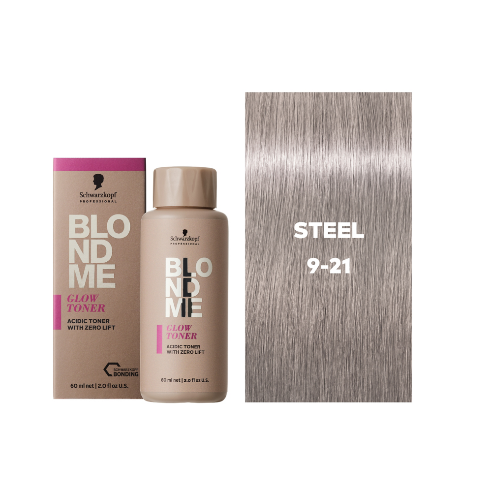 Schwarzkopf Professional BlondMe Glow Toner Steel 60ml - Vopsea Lichida Demi-Permanenta