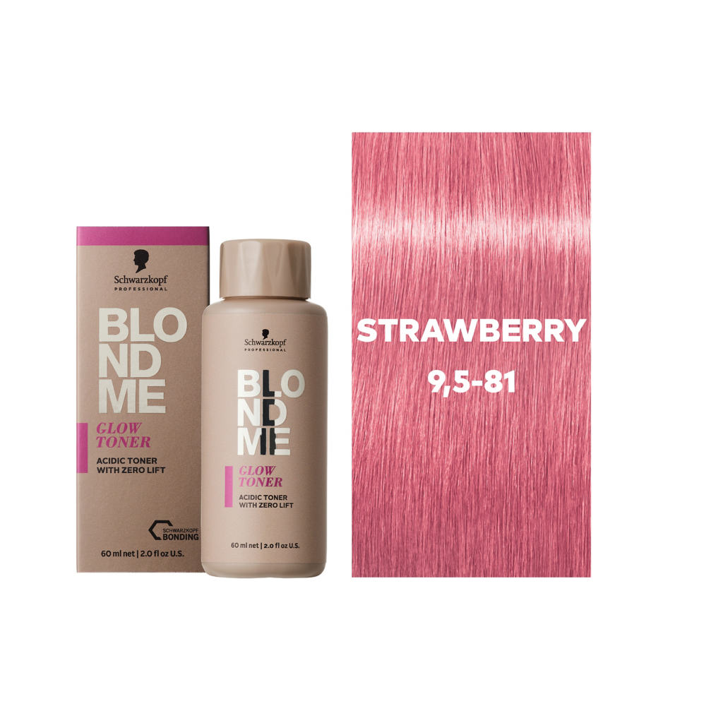 Schwarzkopf Professional BlondMe Glow Toner Strawberry 60ml - Vopsea Lichida Demi-Permanenta