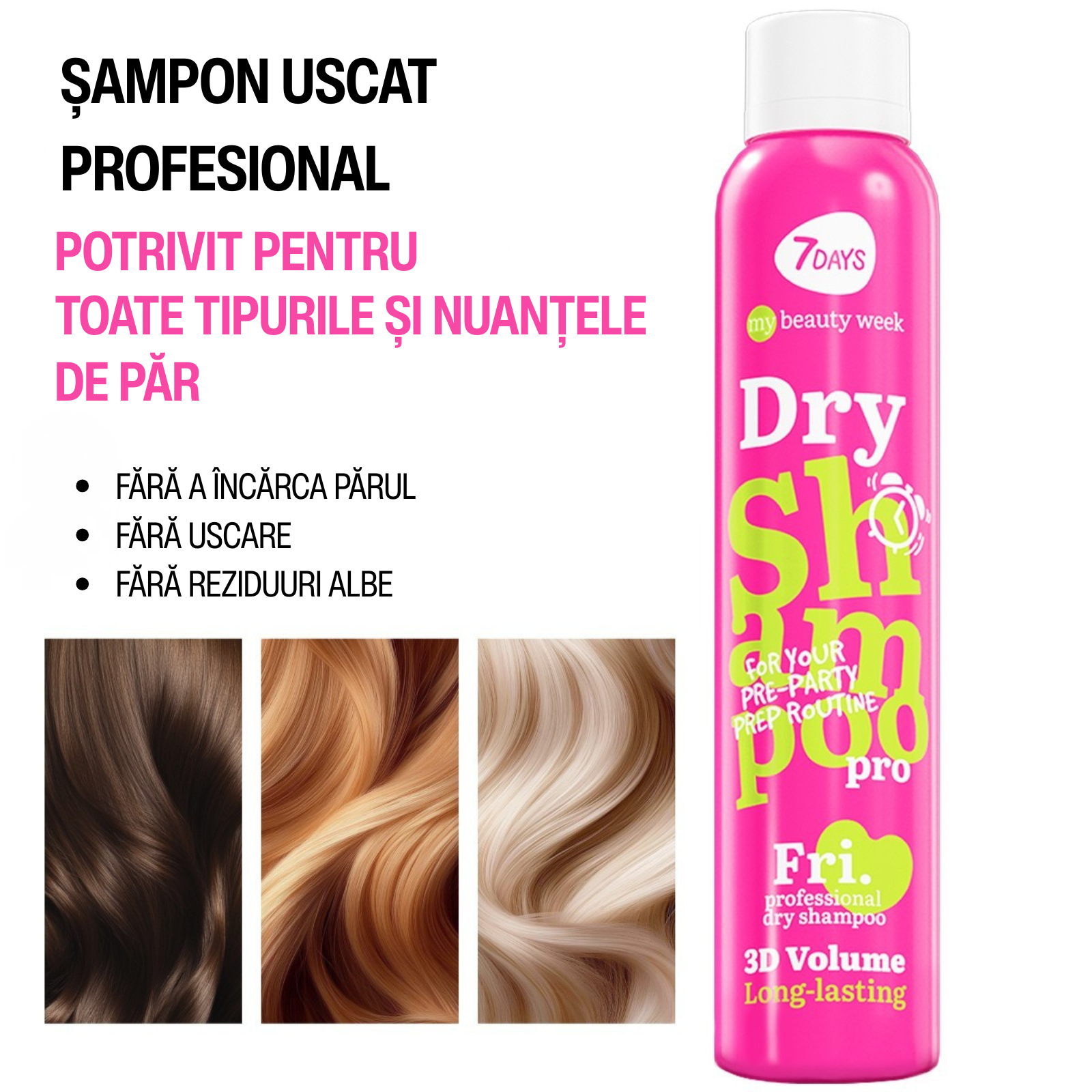 7Days Sampon Uscat Long-Lasting Formula 3D Volume 200ml
