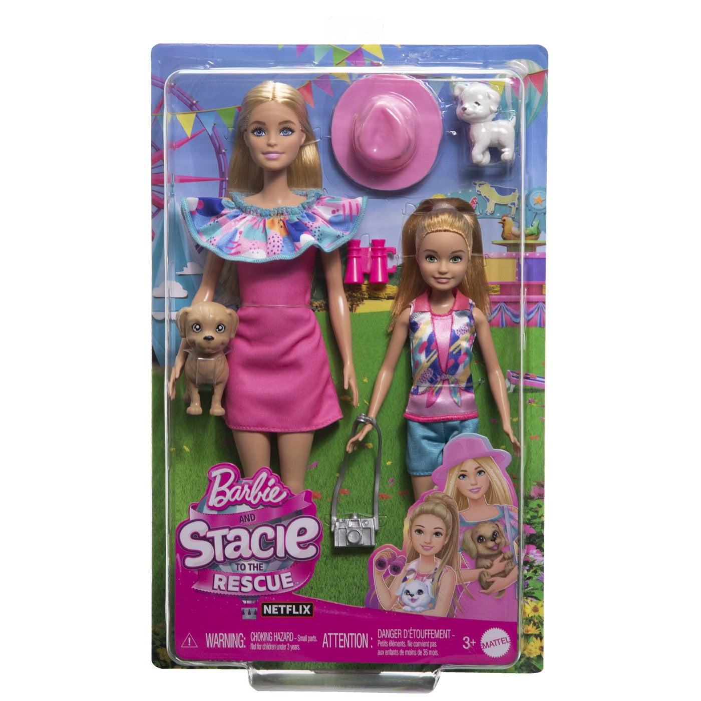 Barbie si Stacie Set Barbie si Stacie Iubitoare de Catei 33cm