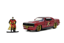 Încarcă imaginea în Galerie, Jada Toys Batman Set Figurina Robin si Masinuta Metalica Chevrolet Camaro 1967
