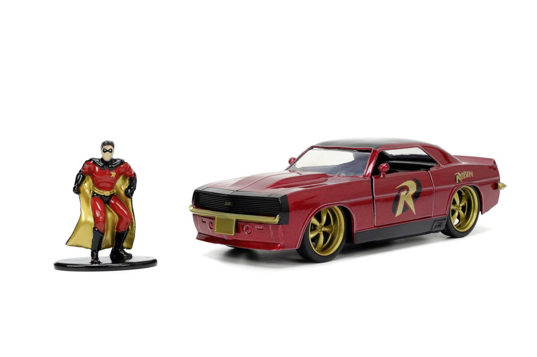 Jada Toys Batman Set Figurina Robin si Masinuta Metalica Chevrolet Camaro 1967