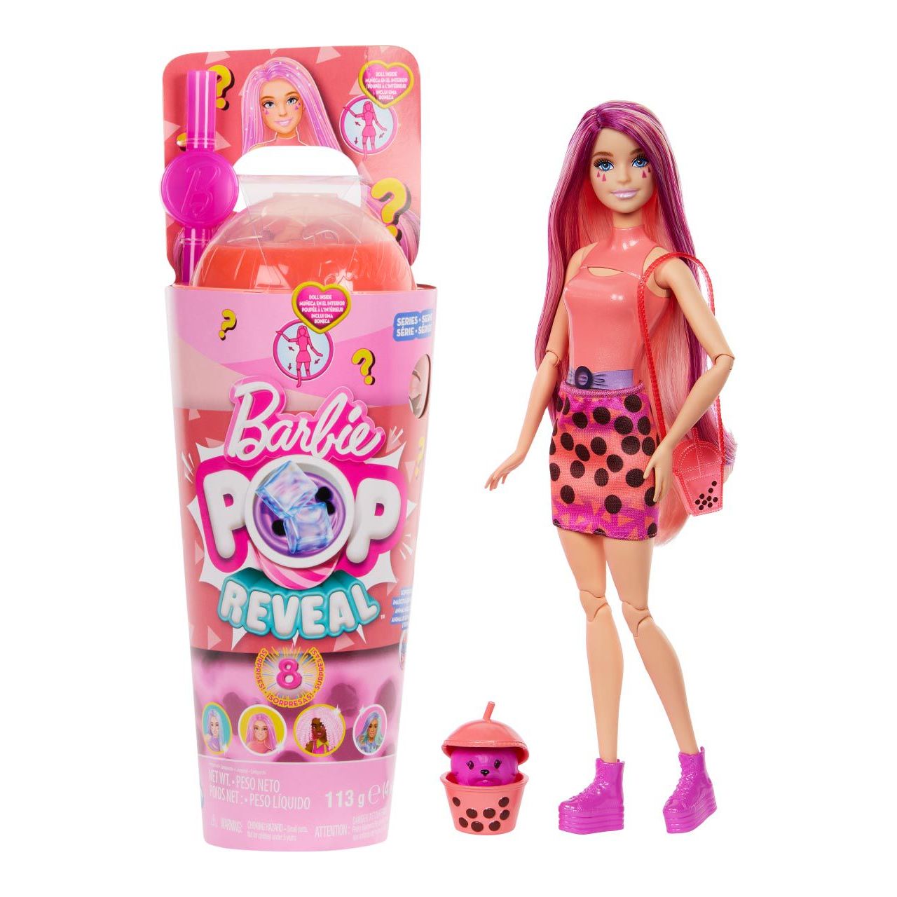 Barbie Pop Reveal Bubble Tea Papusa Mango Mochi 33cm