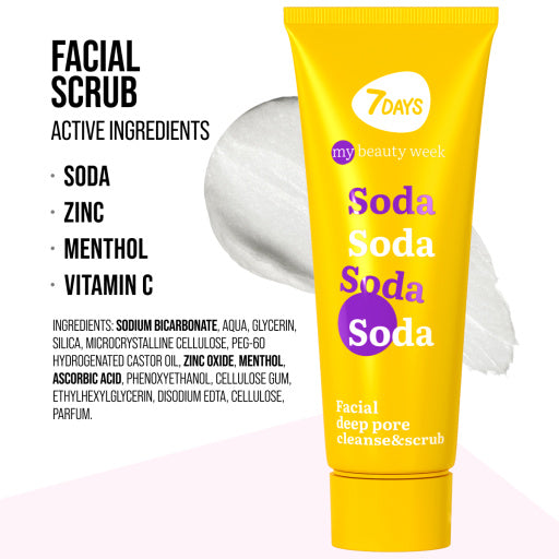 7DAYS Exfoliant Facial My Beauty Week Soda Curatare Profunda 80ml - Pentru Ten Gras