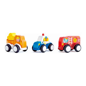 Hape Set 3 Masinute cu Motor Pull-Back