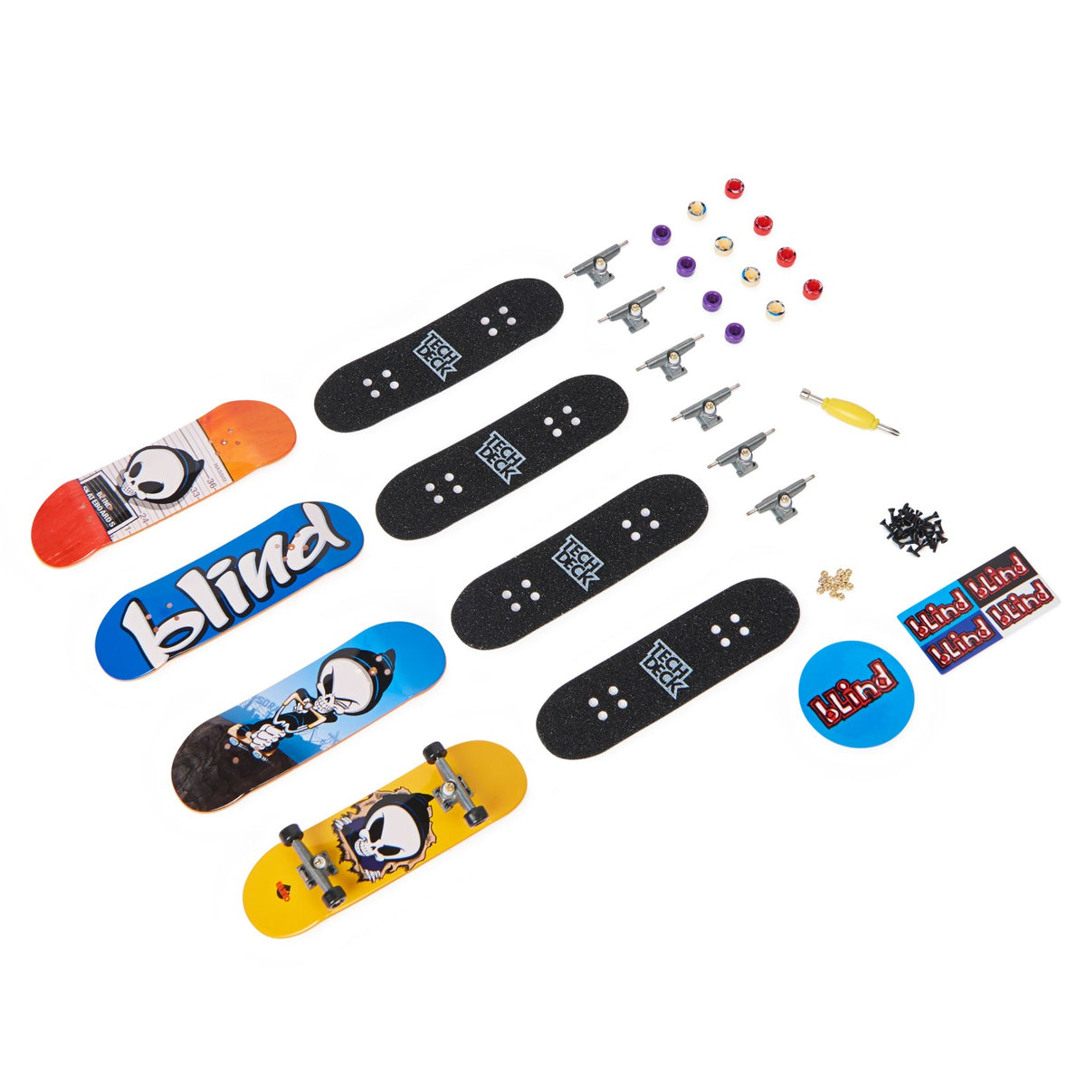 Tech Deck Pachet 4 Piese Fingerboard Blind 9.6cm