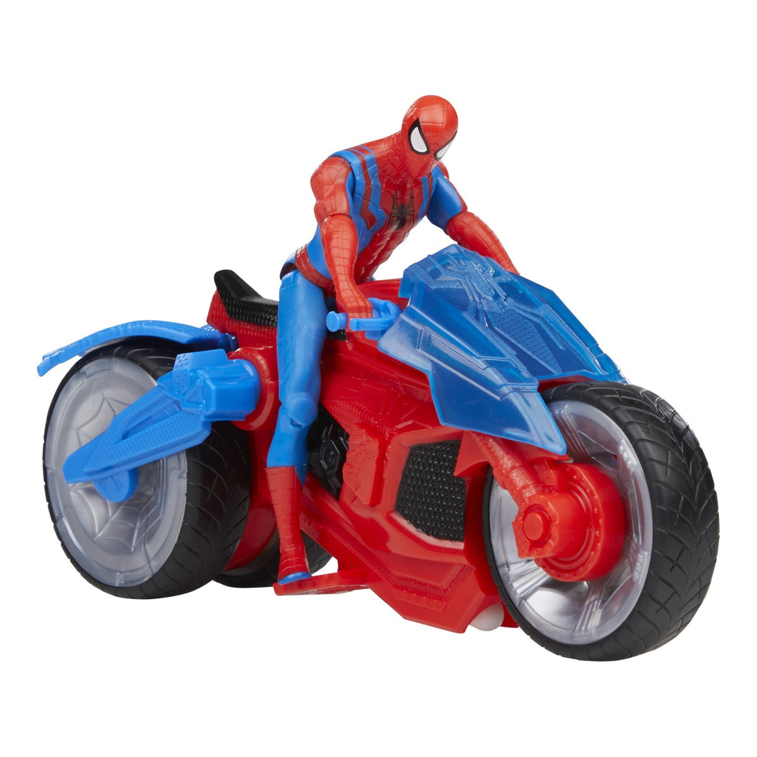 Spider-Man Set Figurina si Vehicul Web Blast Cycle