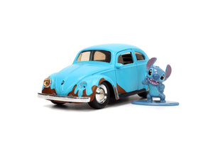 Jada Toys Set Masinuta Metalica Volkswagen Bettle si Figurina Metalica Stitch