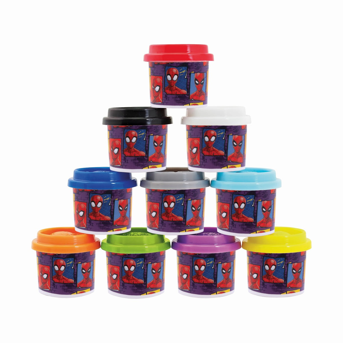As Set 10 Borcanase de Plastilina Spiderman in Punga de Plastic