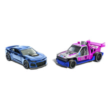 Încarcă imaginea în Galerie, Hot Wheels Set 2 Masinute Metalice Pull Back Camaro Zl1 2022 si Lolux
