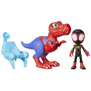 Spider-Man Spidey si Prietenii Marvel Dino Webs Spidey Rex si Miles Spin Morales