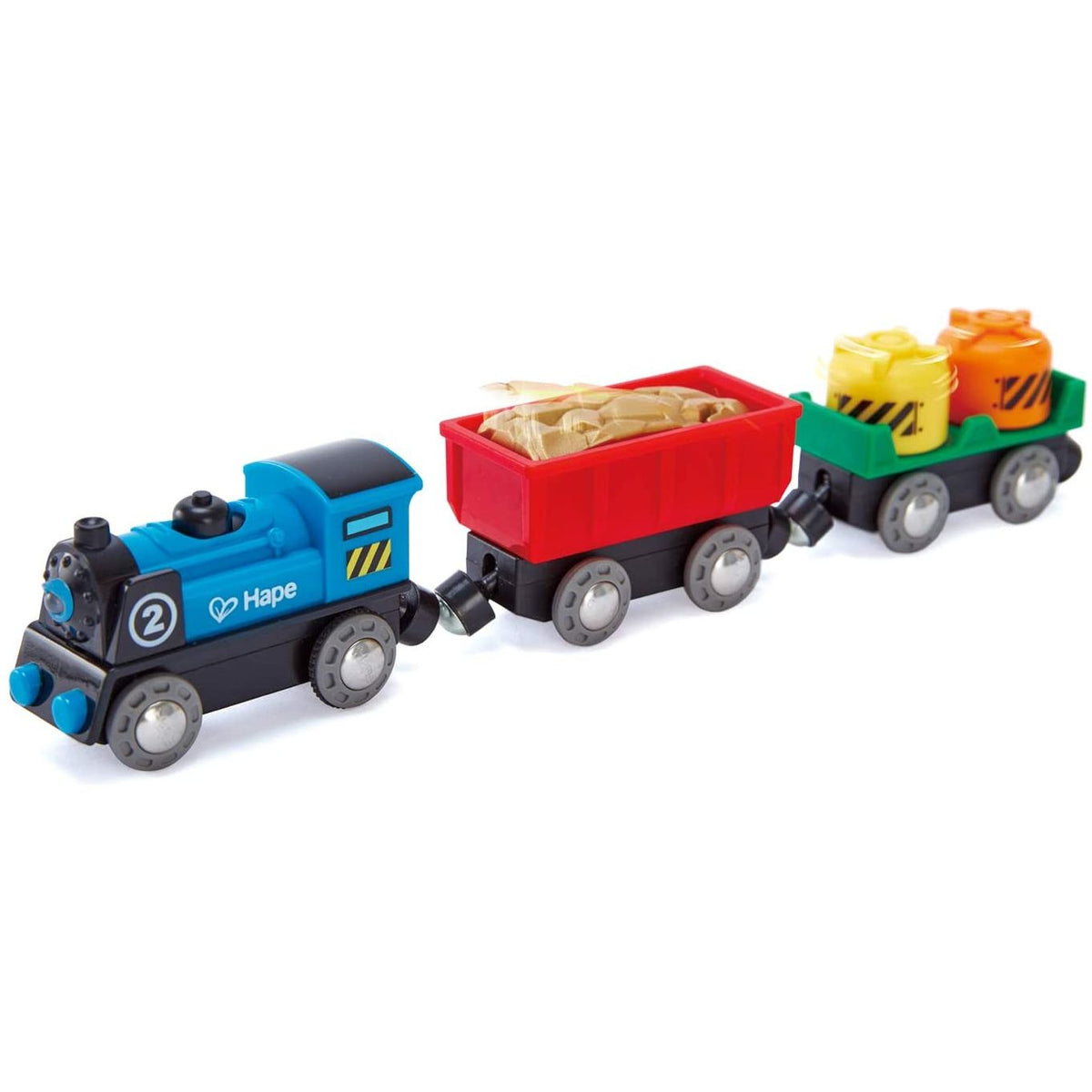 Hape Tren Marfar cu Doua Vagoane