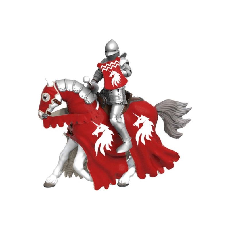 Papo Personaje Medievale Fantastice Figurina Cal cu Armura Rosie