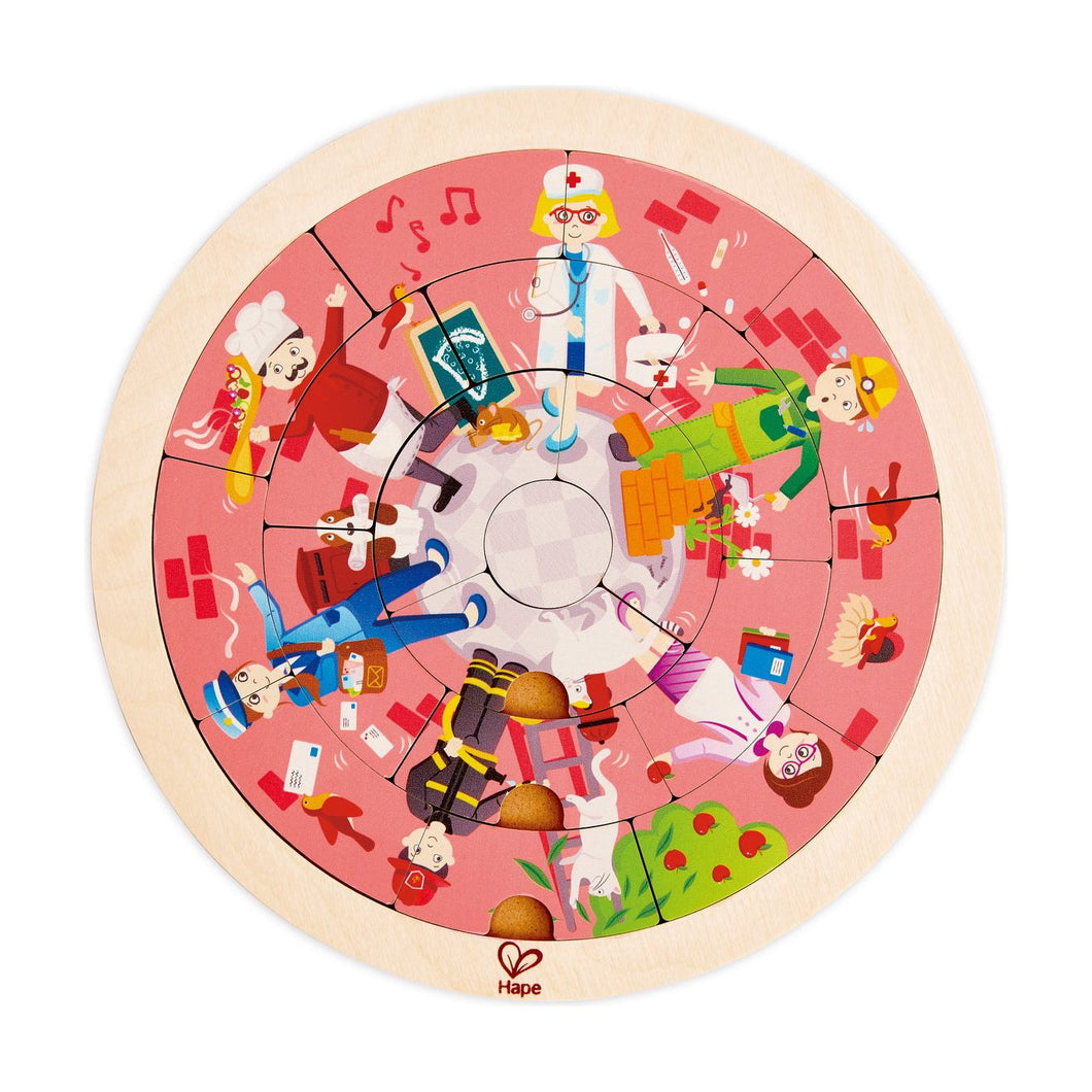 Hape Puzzle Rotund cu 2 Fete