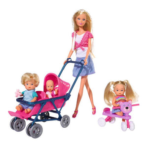 Steffi Love Set Papusa cu 3 Bebelusi si Accesorii