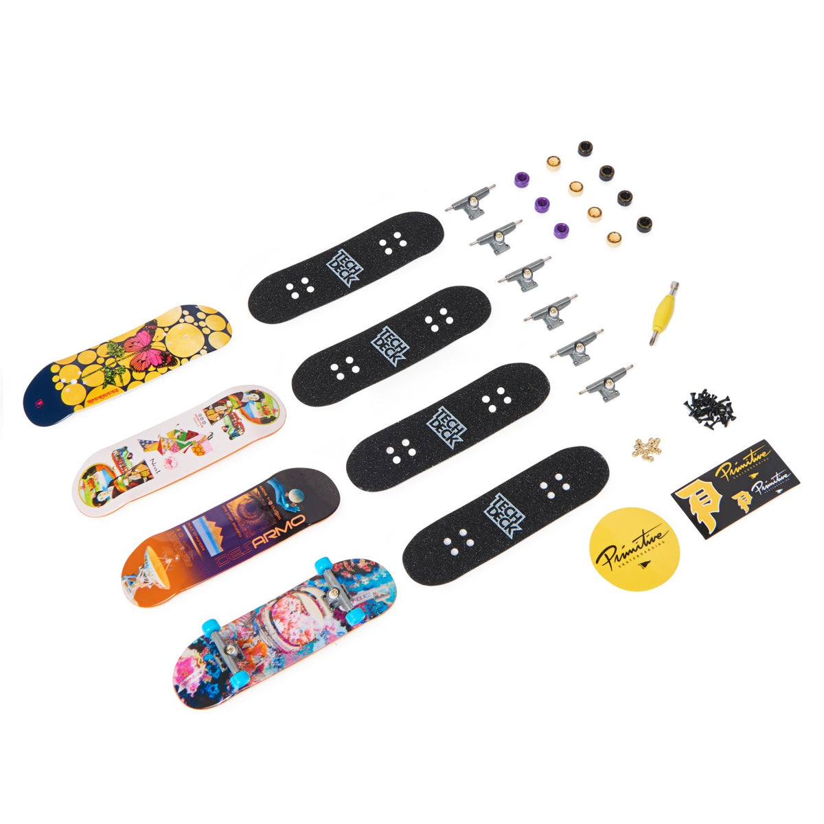 Tech Deck Pachet 4 Piese Fingerboard Primitive 9.6cm