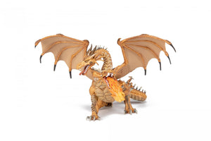 Papo Personaje Fantastice Figurina Dragon cu Doua Capete Auriu