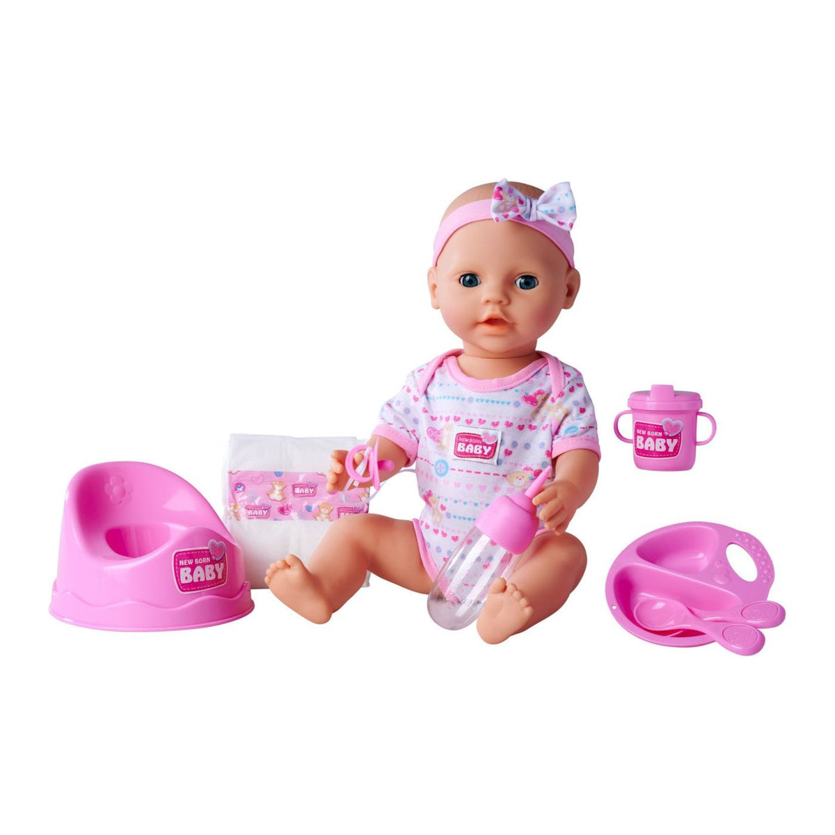 Simba New Born Baby Set Bebelus Roz 39cm