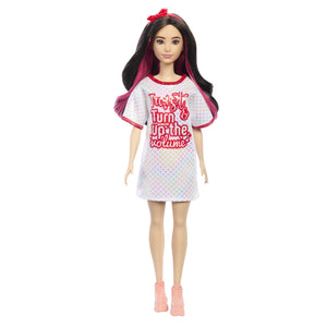 Barbie Papusa Fashionista Bruneta cu Rochita Sport