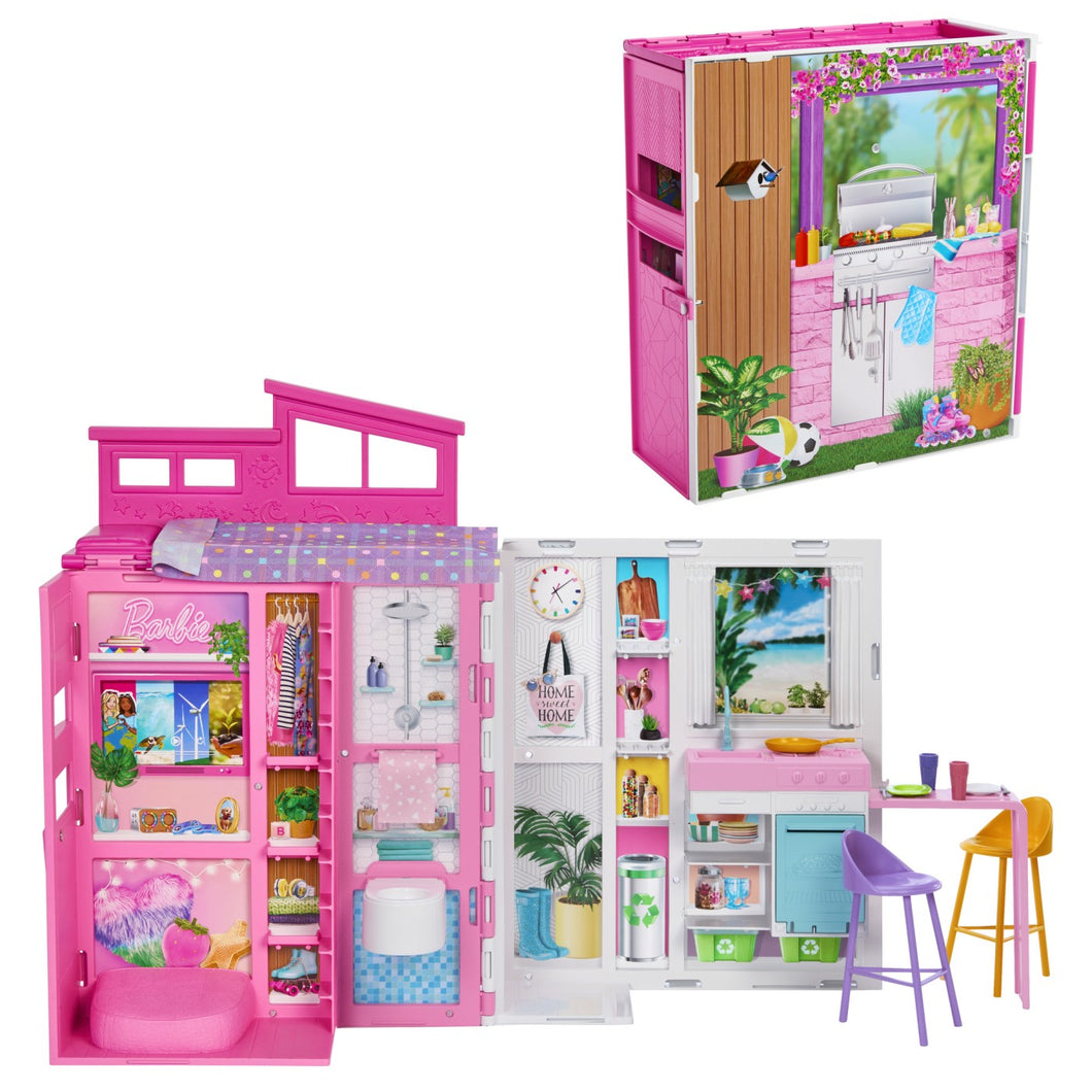 Barbie Casa de Papusi cu 4 Zone Pliabila