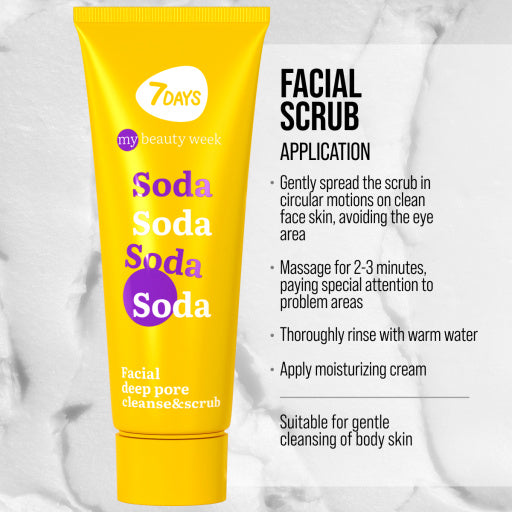 7DAYS Exfoliant Facial My Beauty Week Soda Curatare Profunda 80ml - Pentru Ten Gras
