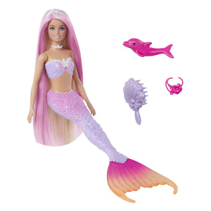 Barbie Color Change Papusa Sirena cu Par Roz