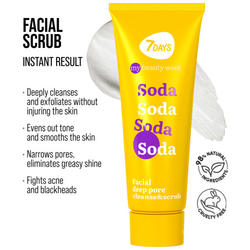 7DAYS Exfoliant Facial My Beauty Week Soda Curatare Profunda 80ml - Pentru Ten Gras