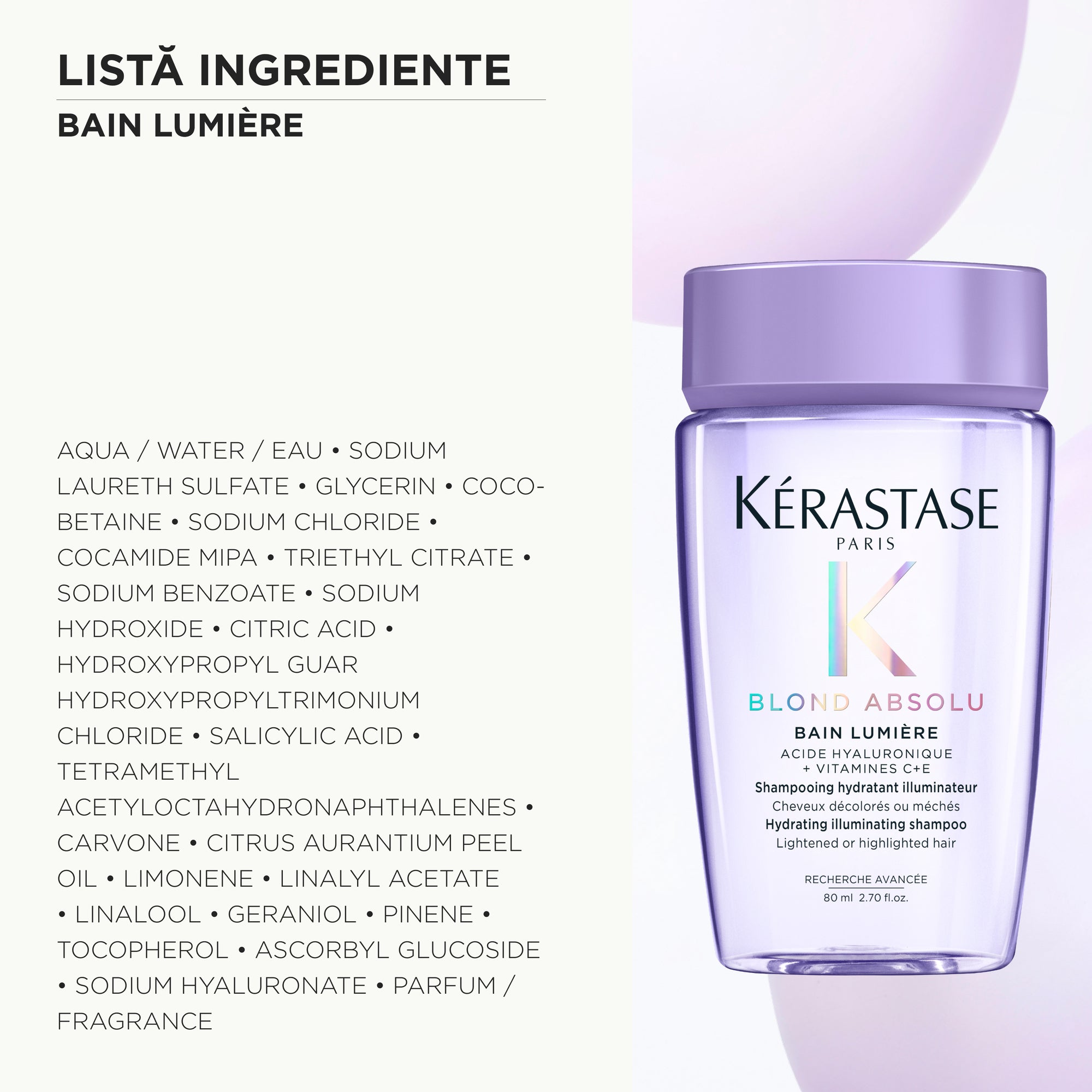 Kerastase Blond Absolu Bain Lumiere 80ml - Sampon Hidratant Iluminator Pentru Par Blond