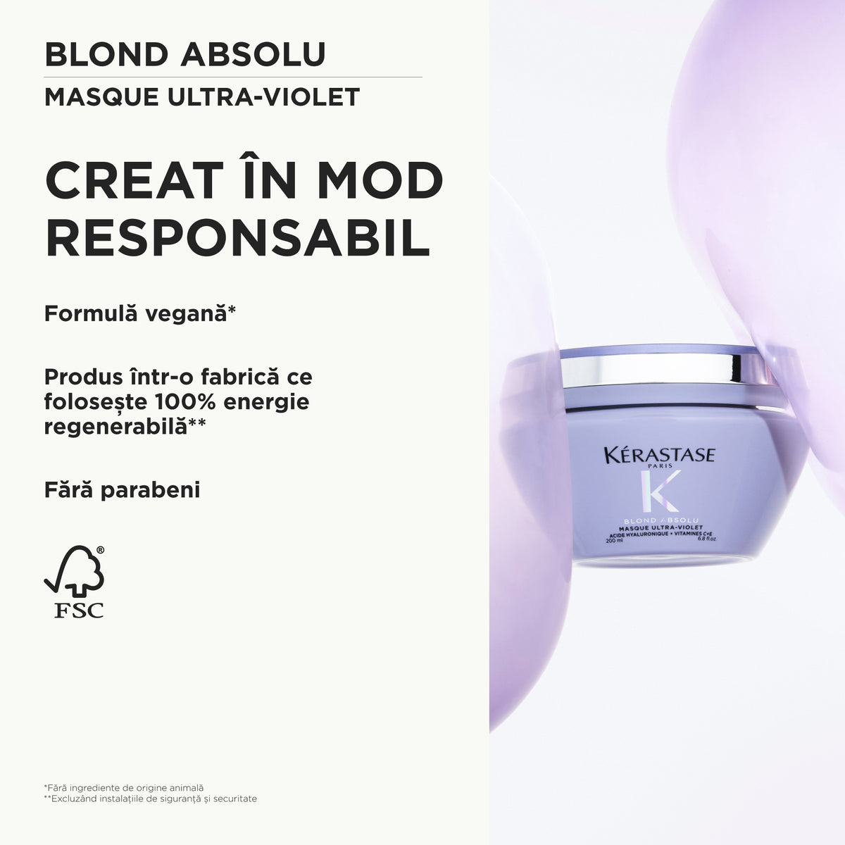 Kerastase Blond Absolu Masque Ultra-Violet 200ml - Masca Neutralizarea Tonurilor Galbene