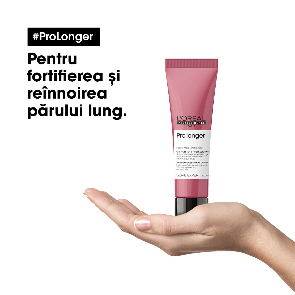 Set L’Oreal Pro Longer - Sampon 500ml + Crema Leave-In 150ml Pentru Repararea Lungimilor - Beauty Lounge