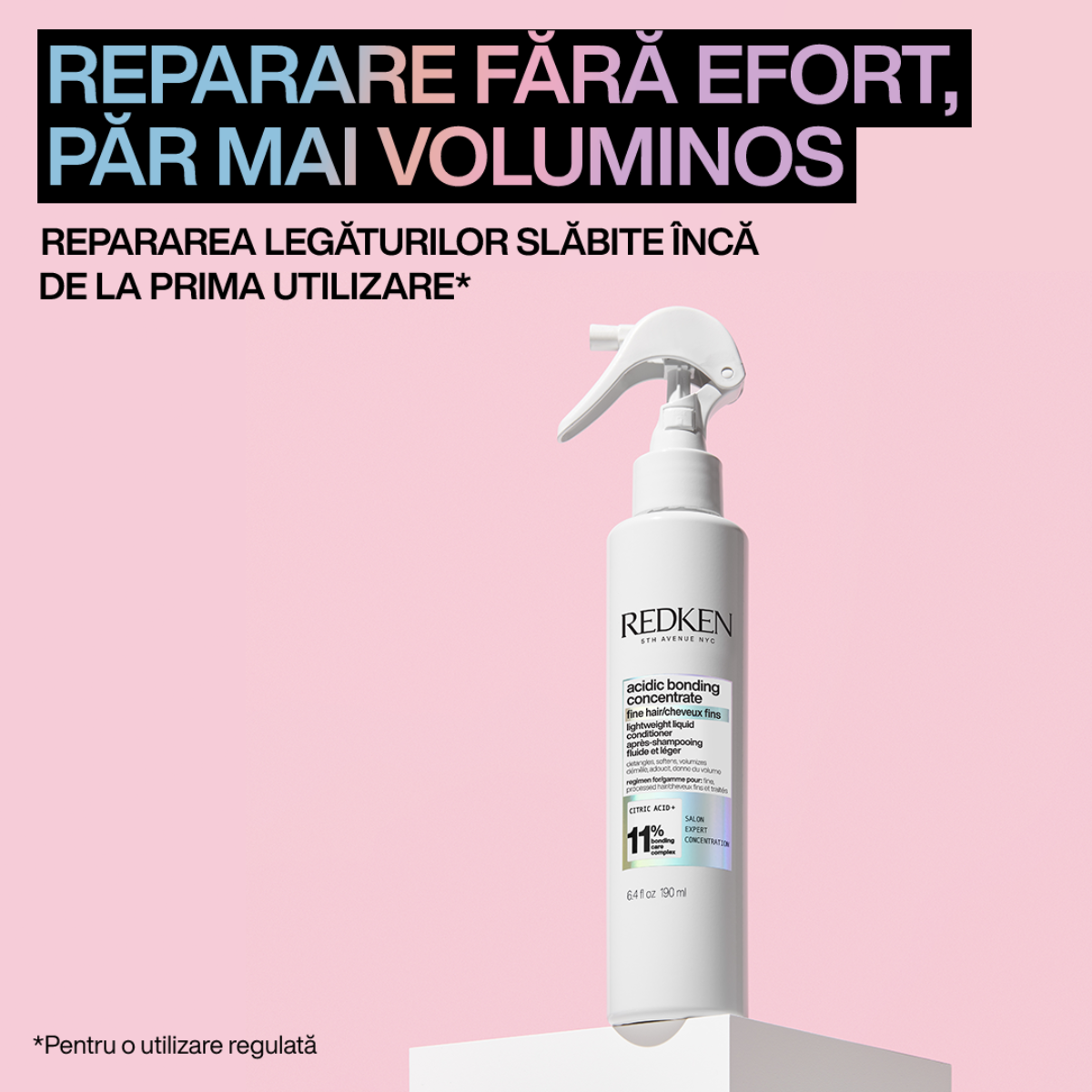 Redken Acidic Bonding Concentrate - Balsam Lichid Intens Revitalizant Pentru Parul Fin 190ml - Beauty Lounge