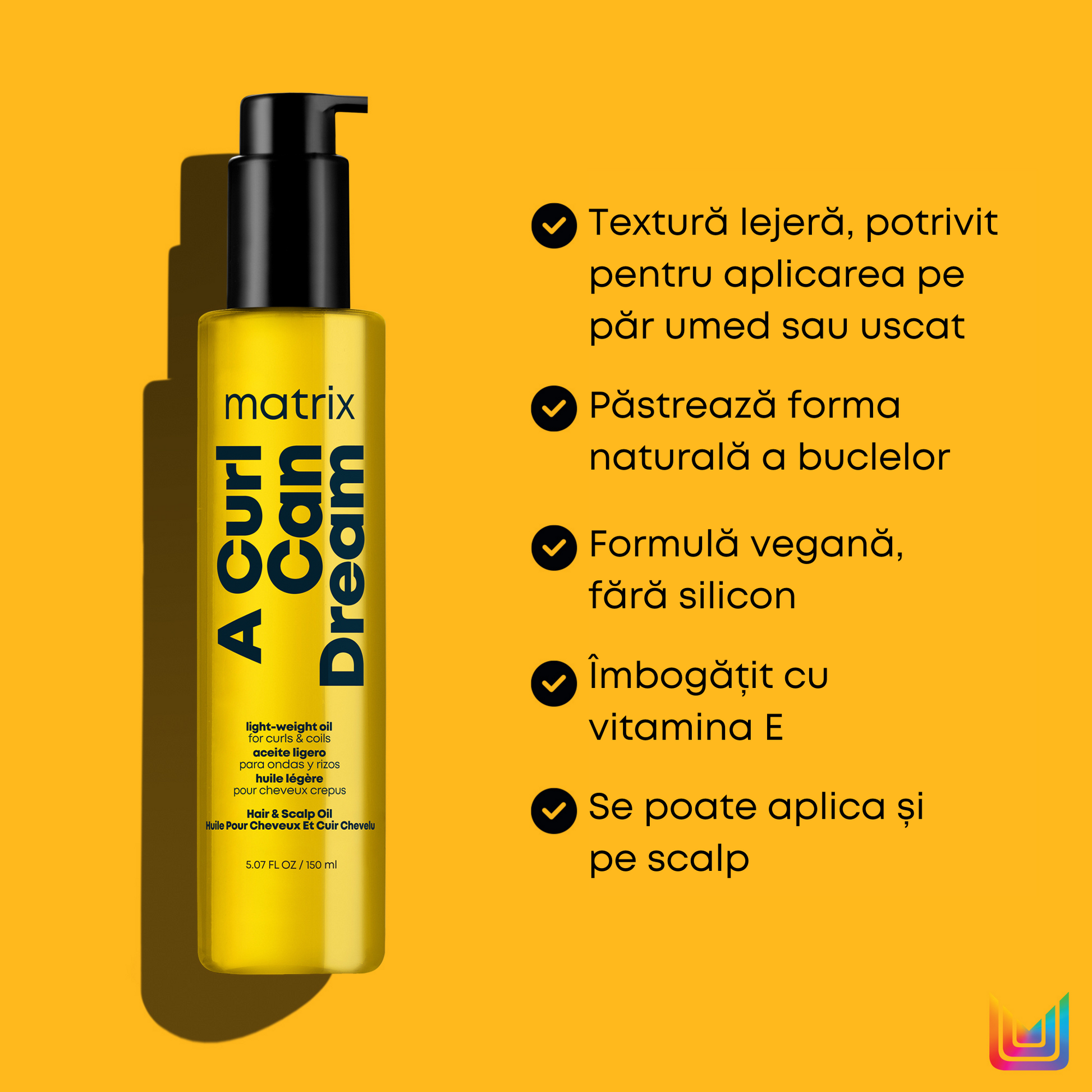 Set Matrix A Curl Can Dream - Crema 500ml + Spray 250ml + Ulei 150ml Pentru Bucle - Beauty Lounge