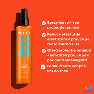 Matrix Total Results Mega Sleek Iron Smoother - Spray cu Protectie Termica Pentu Par Rebel 250ml