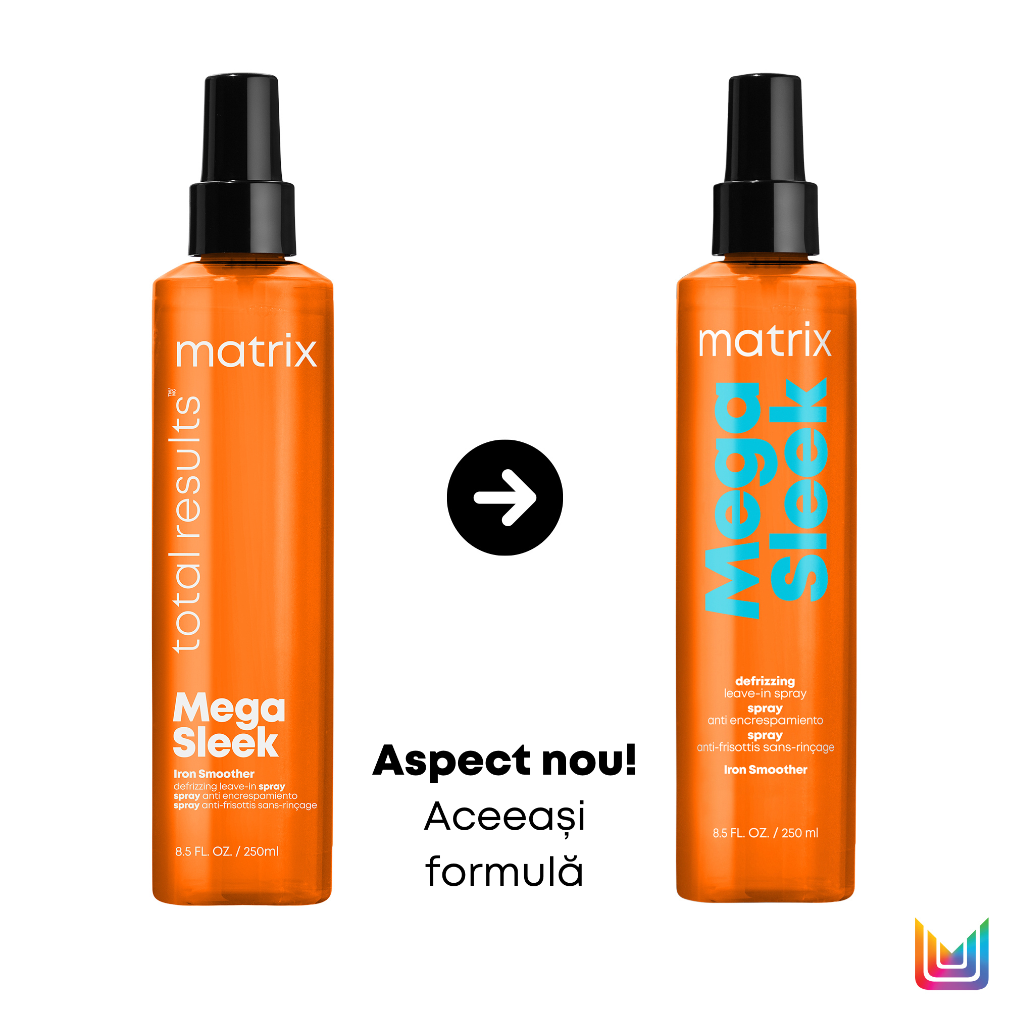 Matrix Total Results Mega Sleek Iron Smoother - Spray cu Protectie Termica Pentru Par Rebel 250ml - Beauty Lounge