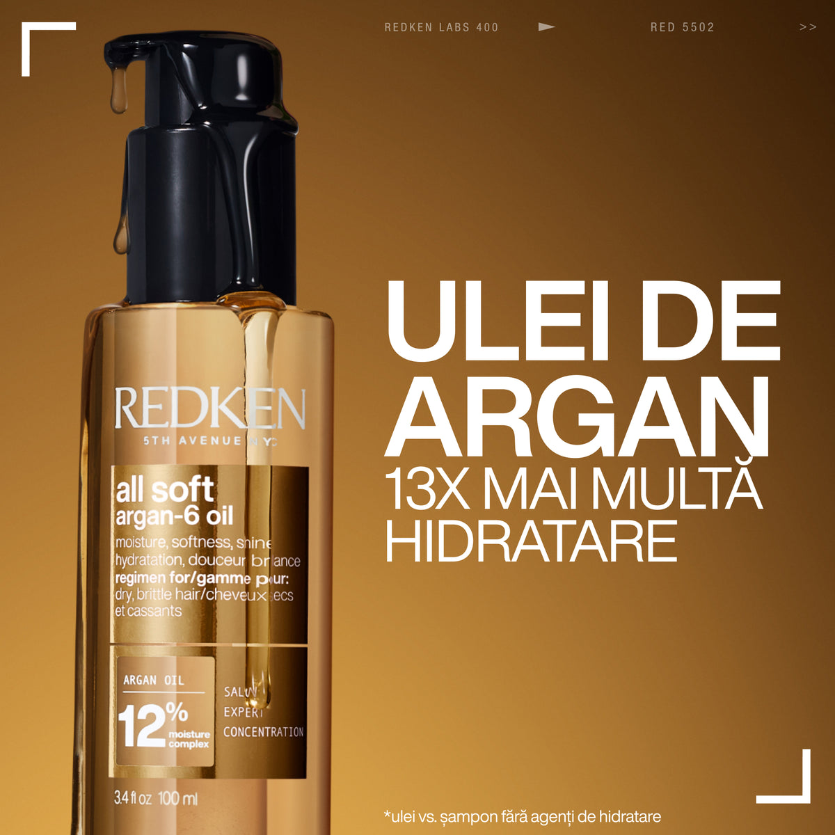 Redken All Soft Argan 6 Oil 100ml - Ulei de Argan pentru Par Uscat