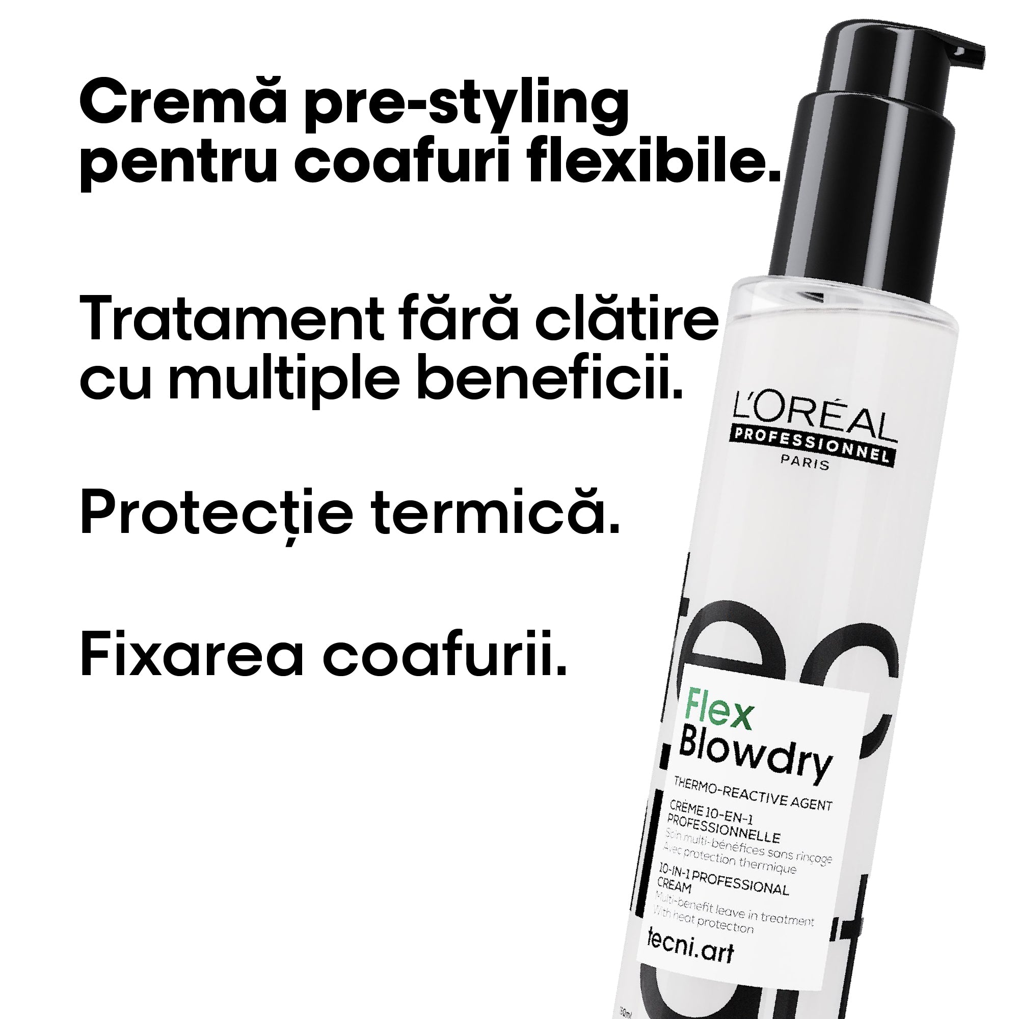 L'Oreal Professionnel Tecni Art Blowdry 190ml - Crema Leave-in 10 in 1 Multii Beneficii - Beauty Lounge