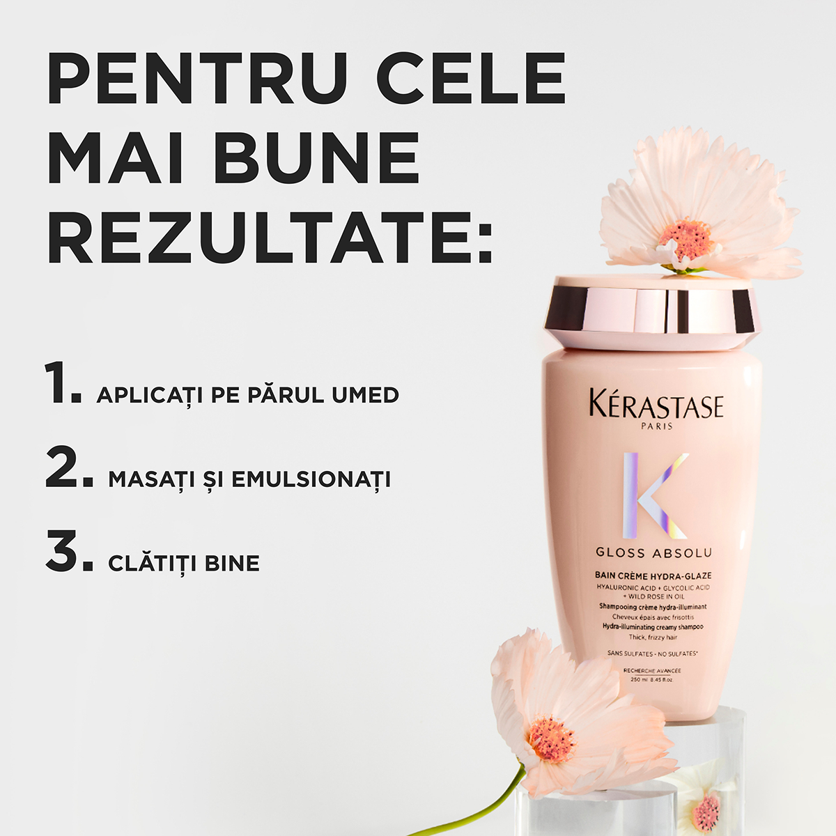 Kerastase Gloss Absolu Bain 250ml -  Sampon Pentru Par Gros Anti-Frizz - Beauty Lounge
