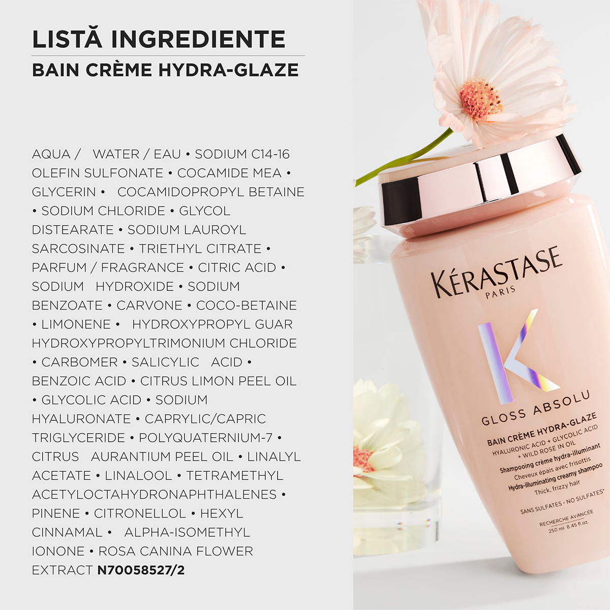 Kerastase Gloss Absolu Bain 250ml -  Sampon Pentru Par Gros Anti-Frizz - Beauty Lounge