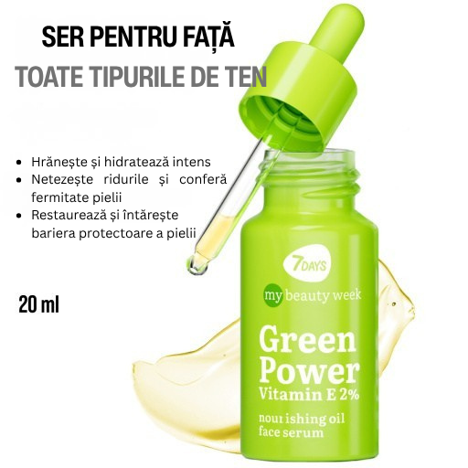 7DAYS Ser Facial My Beauty Week Green Power Vitamina E 2% Nutritiv 20ml