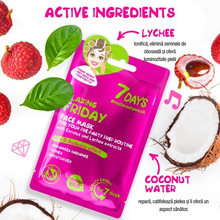 Încarcă imaginea în Galerie, 7DAYS Masca de Fata Blazing Friday Apa de Cocos &amp; Lychee 28g - Pentru Luminozitate
