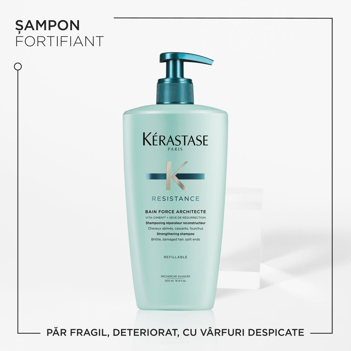 Kerastase Resistance Bain Force Architecte - Sampon Reconstructor Reincarcabil 500ml - Beauty Lounge