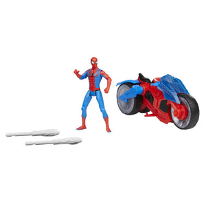 Spider-Man Set Figurina si Vehicul Web Blast Cycle