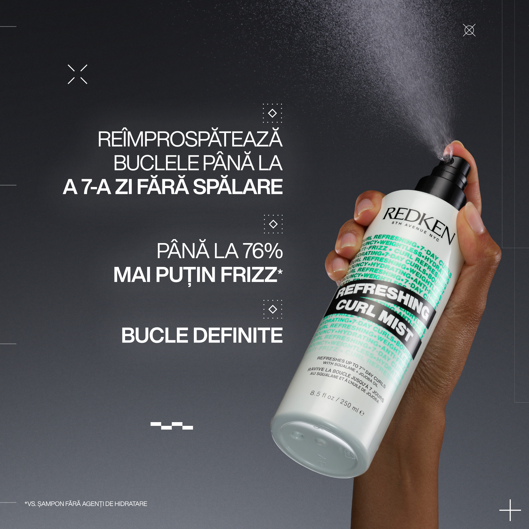 Redken Refreshing Curl Mist 250ml - Spray Leave-In Pentru Par Cret
