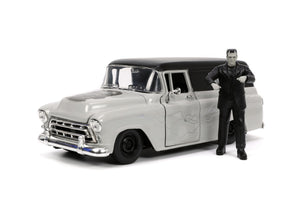 Jada Toys Set Masinuta 1957 Chevy Suburban si Figurina Frankenstein