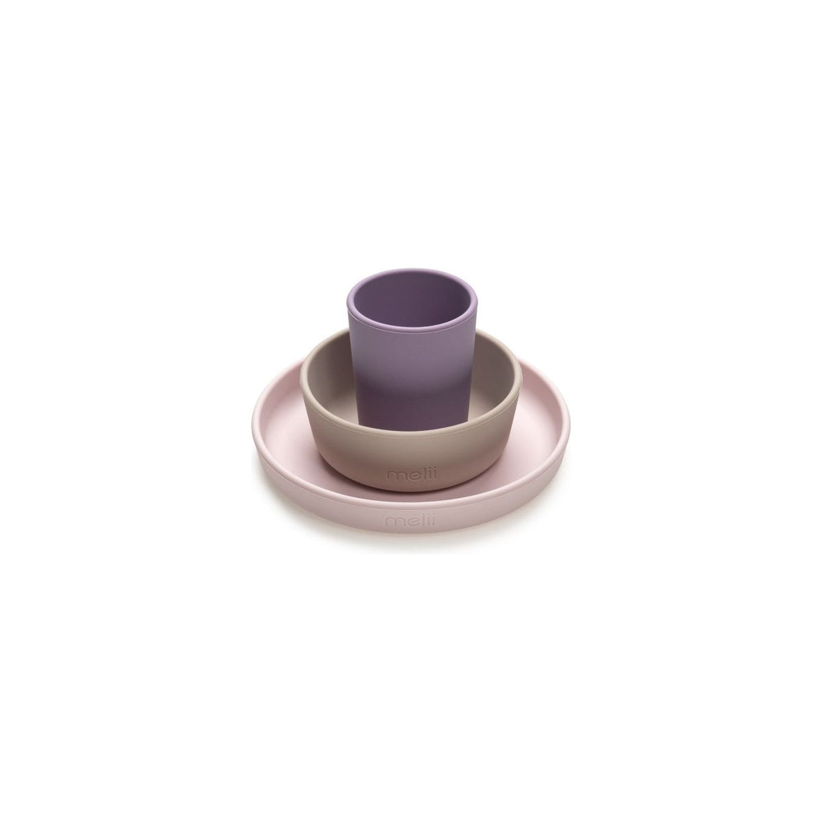 Melii Set 3 Recipiente Silicon Hrana Bebe Purple and Pink and Grey