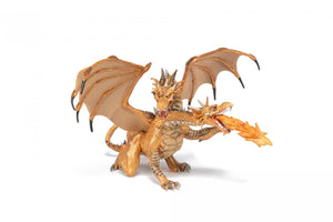 Papo Personaje Fantastice Figurina Dragon cu Doua Capete Auriu