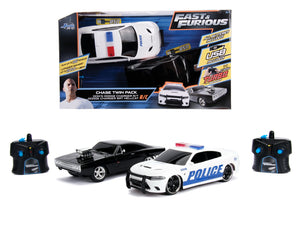 Jada Toys Fast and Furious Set Masinute RC Toyota Supra&Dodge Charger SRT