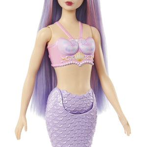 Barbie Dreamtopia Papusa Sirena cu Par Mov si Coada Mov